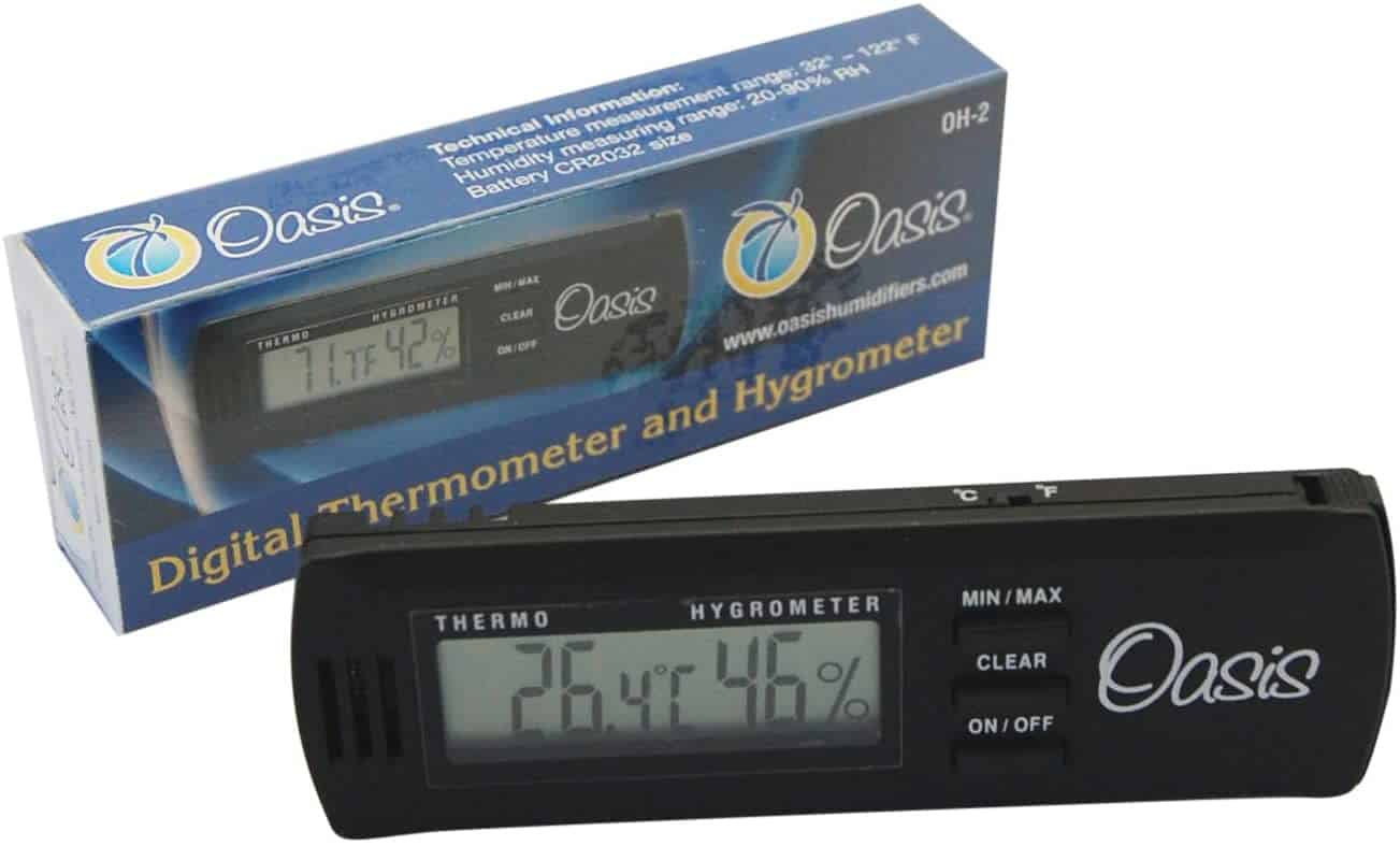 Oasis OH2 Digital Hygrometer clip