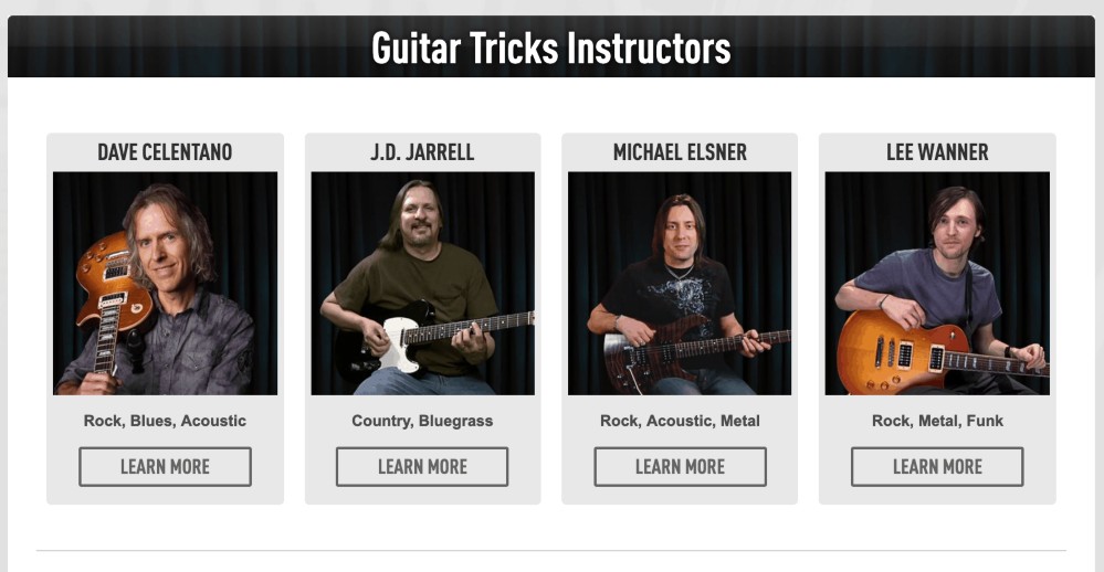 guitar tricks instructors