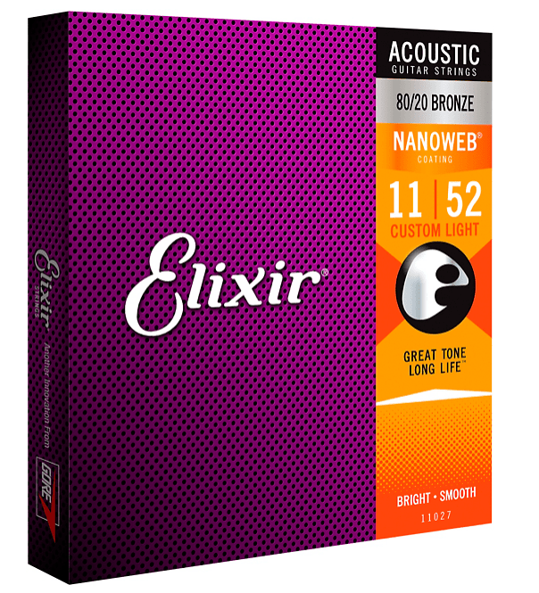 Elixir 80/20 Bronze Acoustic Guitar Strings with NANOWEB Coating | Guitar Center