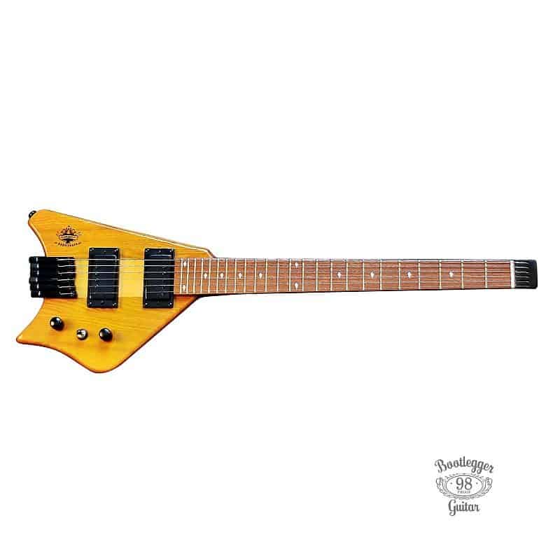 Bootlegger Guitar Spade Clear Honey Headless With Stiletto | Reverb