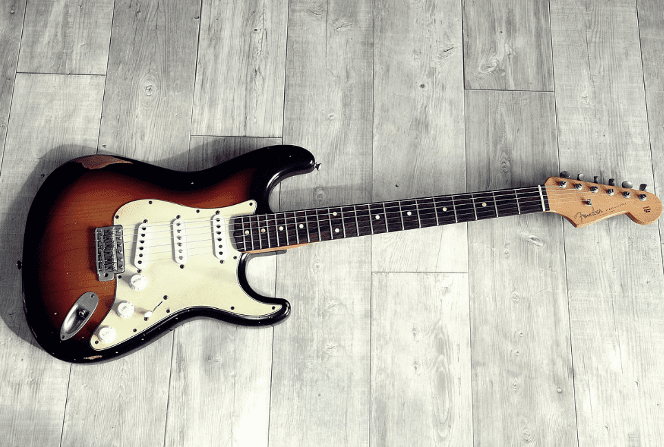 rhythm guitar on the floor