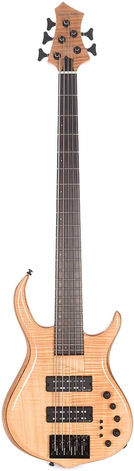 brown bass guitar