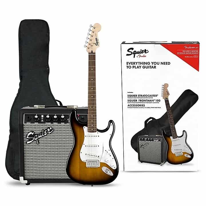 Squier Stratocaster Electric Guitar Pack with Fender Frontman 10G Amp | Guitar Center