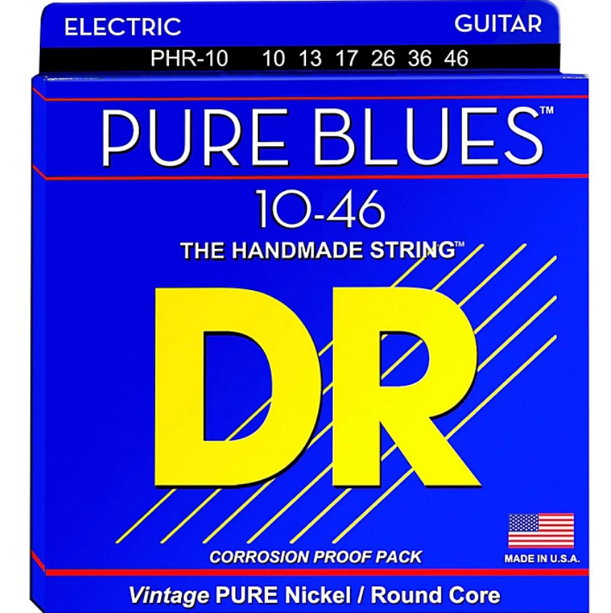 DR Strings PHR10 Pure Blues Nickel Medium Electric Guitar Strings