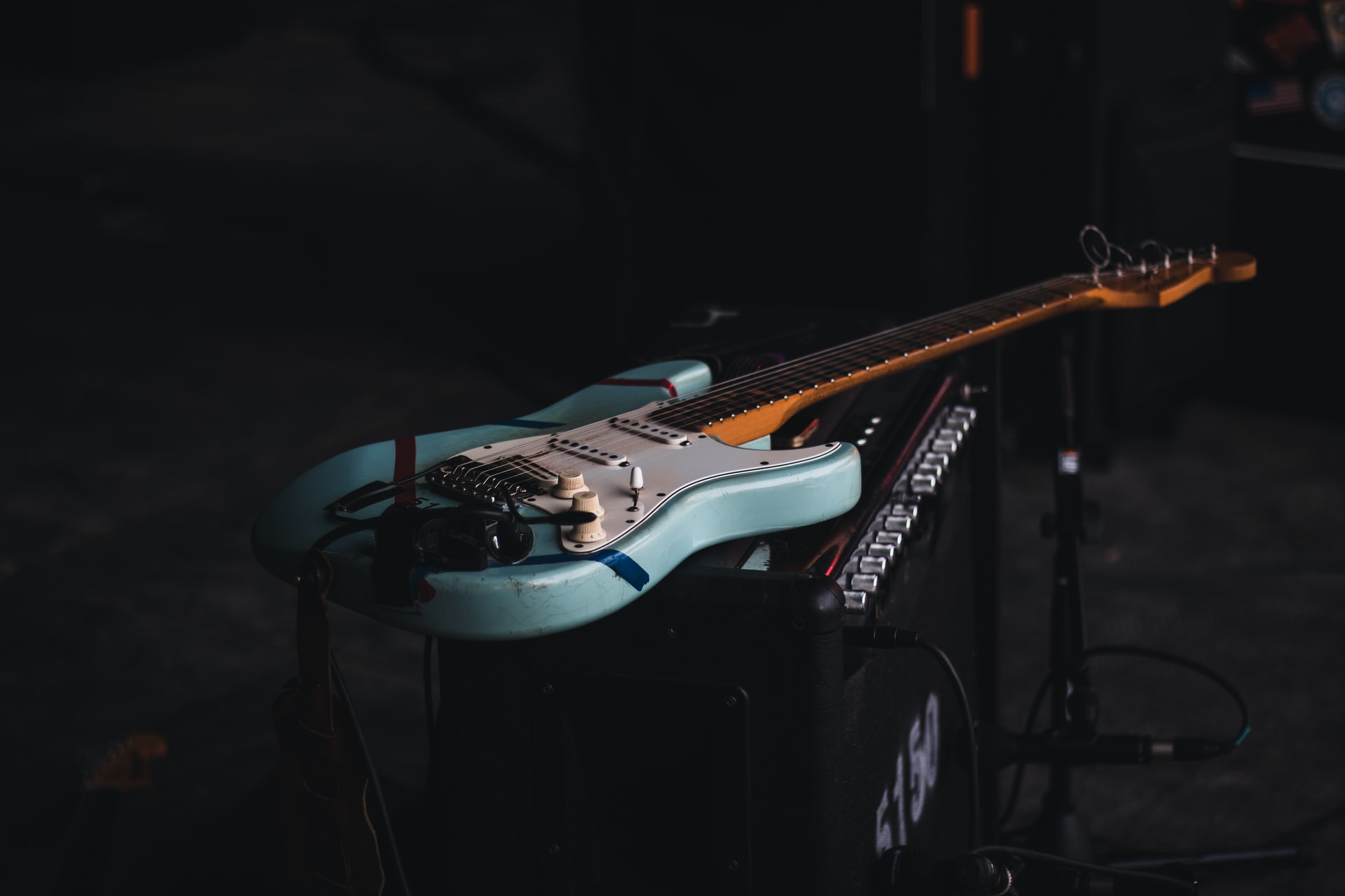 blue electric guitar