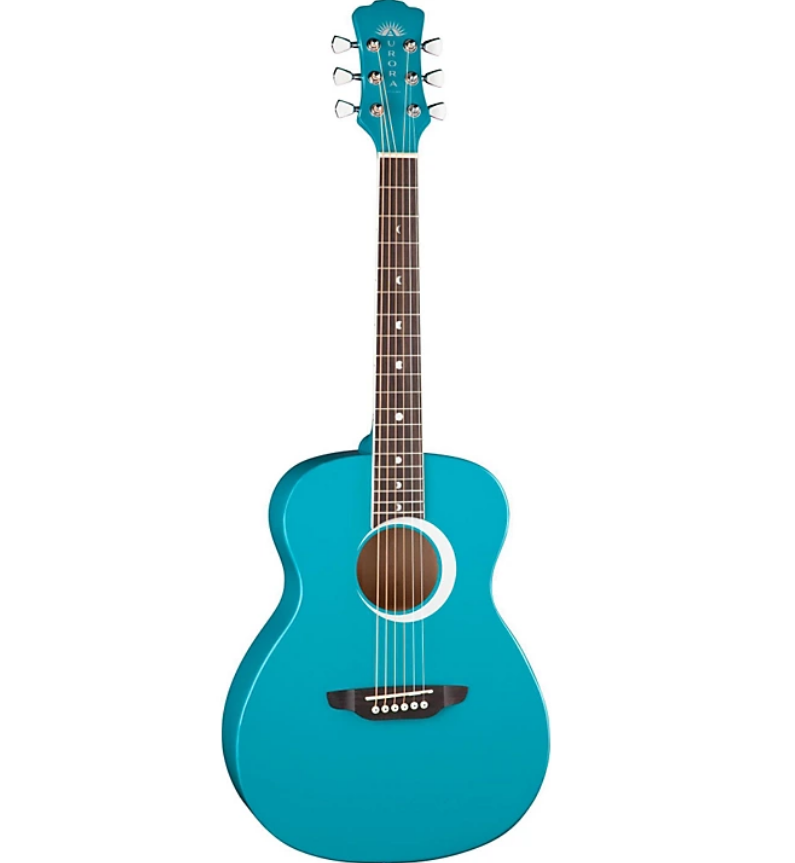 Luna Aurora Borealis Size Acoustic Guitar Teal Sparkle
