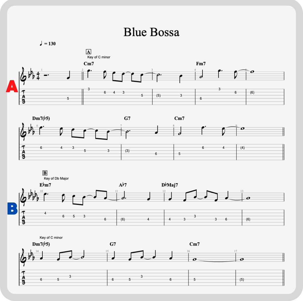 blues bossa notes