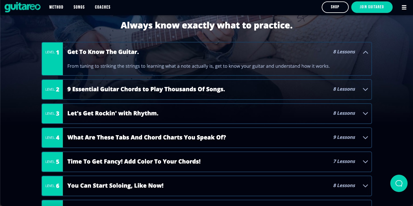 guitareo learning methods