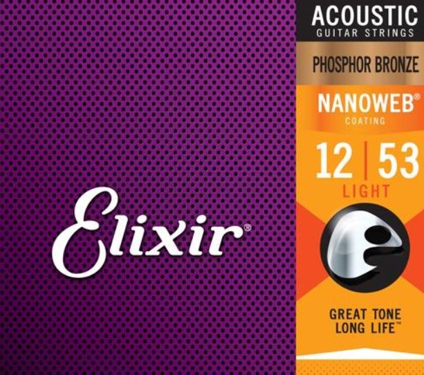 Elixir Strings Acoustic Phosphor Bronze With Nanoweb Coating