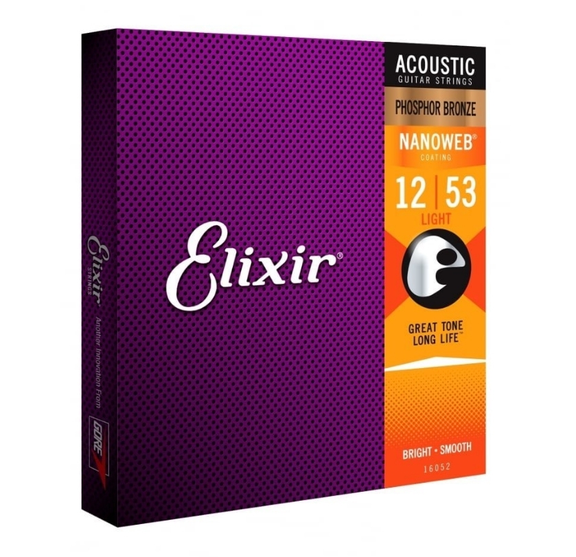 ELIXIR Nanoweb Phosphor Bronze 12-53 Acoustic Guitar Strings