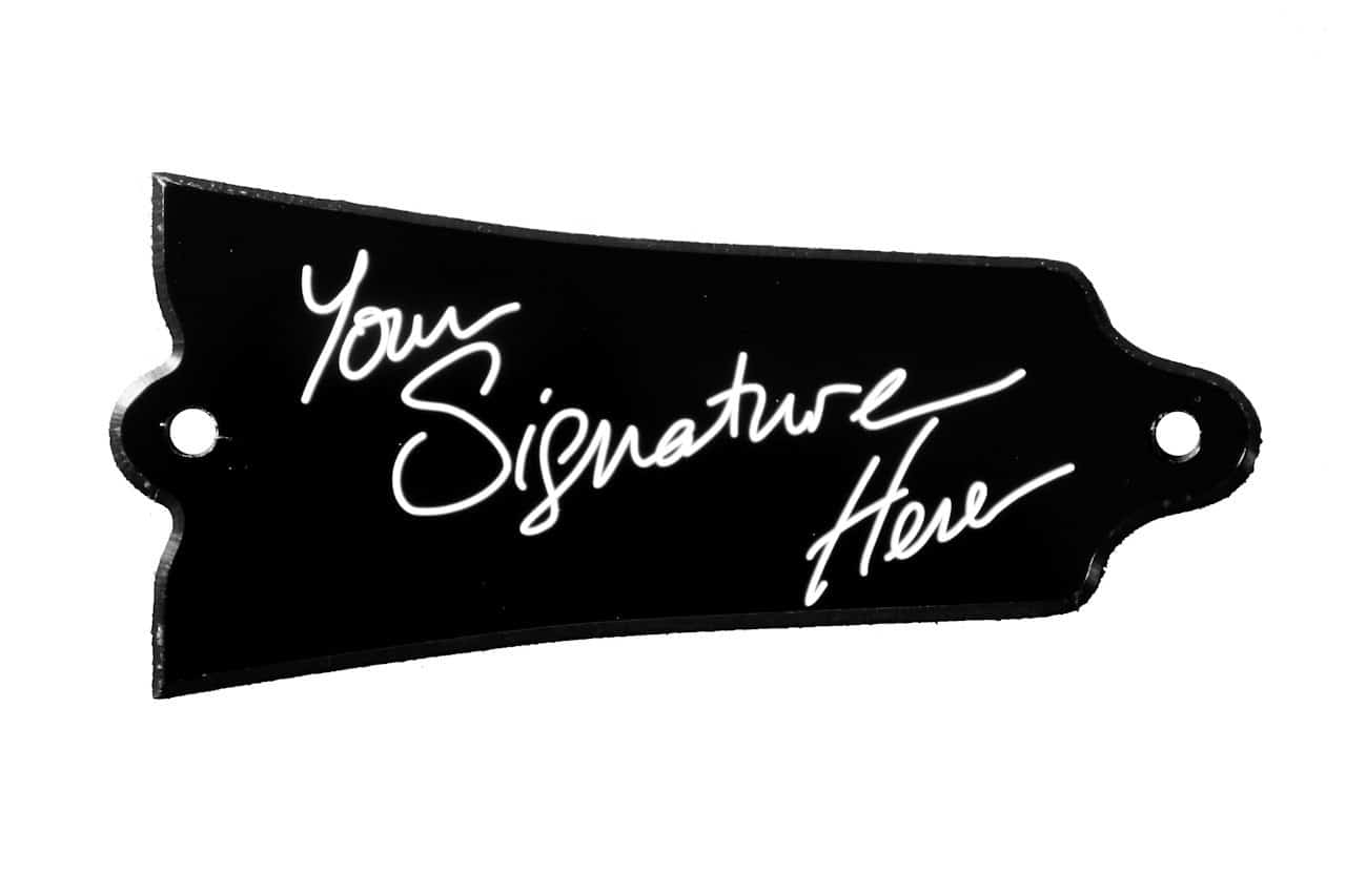 philadelphia luthier custom engraved signature truss rod cover