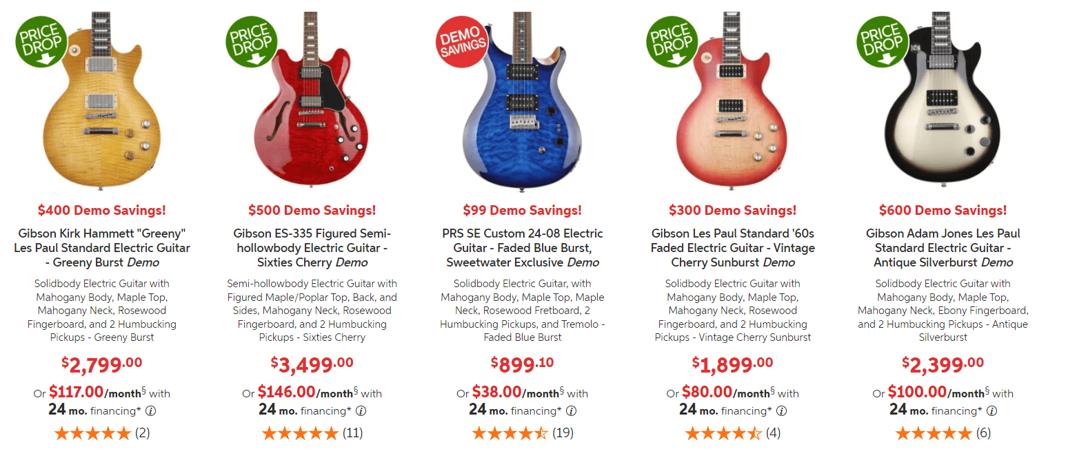 sweetwater demo deals