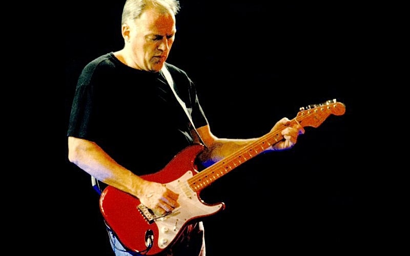 David Gilmour playing his Fender Vintage Series '57 Stratocaster with EMG SA Pickups